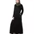 Black Front Open V Neck Black Nida Abaya