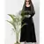 Black Front Open V Neck Black Nida Abaya