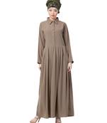 Black Nazneen Contrast Piping At Sleeve Casual Abaya