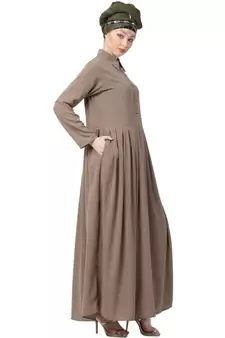 Black Nazneen Contrast Piping At Sleeve Casual Abaya
