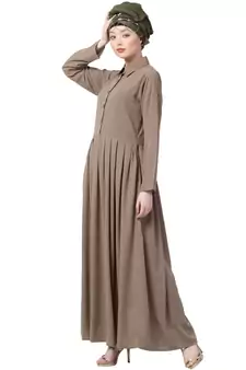 Black Nazneen Contrast Piping At Sleeve Casual Abaya