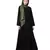Black Nazneen Front Placket Flare Bottom Basic Abaya