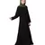 Black Nazneen Front Placket Flare Bottom Basic Abaya