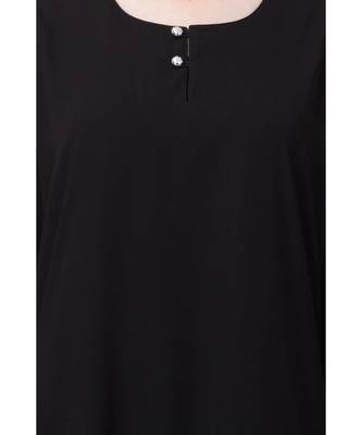 Black Nazneen Front Placket Flare Bottom Basic Abaya 6