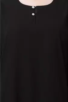 Black Nazneen Front Placket Flare Bottom Basic Abaya