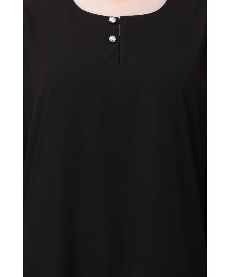 Black Nazneen Front Placket Flare Bottom Basic Abaya