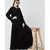Black Nazneen Front Placket Flare Bottom Basic Abaya