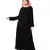 Black Nazneen Golden Piping At Sleeve Casual Abaya