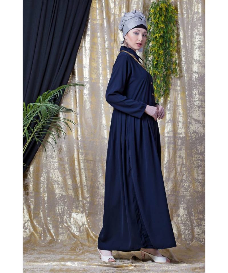 Blue Nazneen Shirt Collar Executive  Abaya
