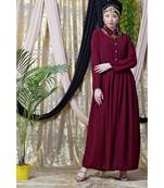 Maroon Nazneen Shirt Collar Executive  Abaya