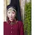 Maroon Nazneen Shirt Collar Executive  Abaya