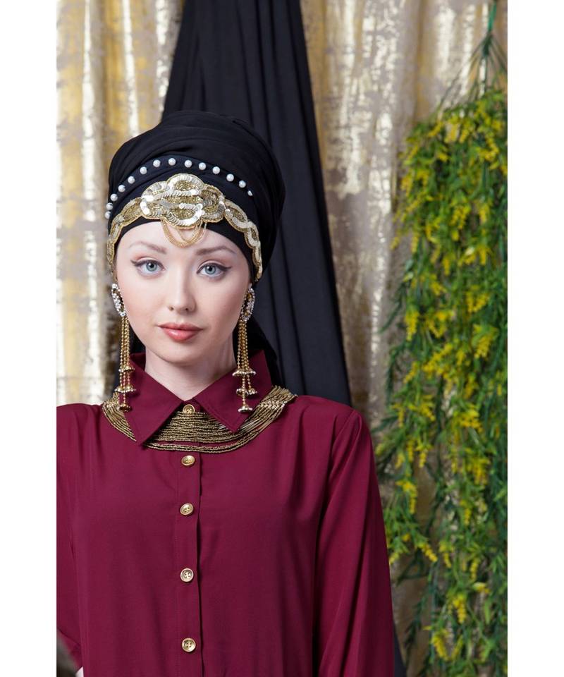 Maroon Nazneen Shirt Collar Executive  Abaya