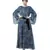 Blue Nazneen Animal Printed Bell Sleeve Casual Abaya