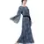 Blue Nazneen Animal Printed Bell Sleeve Casual Abaya