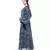 Blue Nazneen Animal Printed Bell Sleeve Casual Abaya