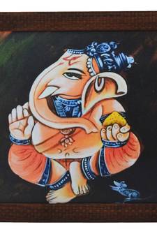 Lord Ganesha Design Satin Matt Texture UV Art Painting