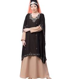 Peach Nazneen Double Layer Embellished Party Abaya