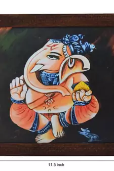 Lord Ganesha Design Satin Matt Texture UV Art Painting