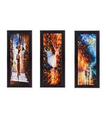 Set Of 3 Beautiful Loving Couple Satin Matt Texture UV Art Painting