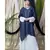 Blue Nazneen Double Layer Embellished Party Abaya