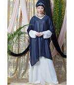Blue Nazneen Double Layer Embellished Party Abaya