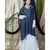 Blue Nazneen Double Layer Embellished Party Abaya
