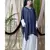 Blue Nazneen Double Layer Embellished Party Abaya
