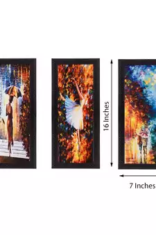 Set Of 3 Beautiful Loving Couple Satin Matt Texture UV Art Painting