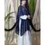 Blue Nazneen Double Layer Embellished Party Abaya