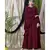 Maroon Nazneen Embroidered Butterfly Sleeve  Party  Abaya