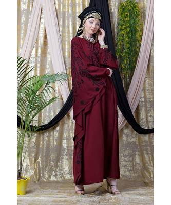 Maroon Daily Wear Abaya for Women 2