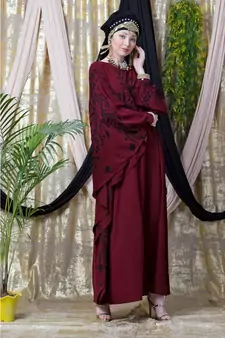 Maroon Daily Wear Abaya for Women