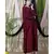 Maroon Nazneen Embroidered Butterfly Sleeve  Party  Abaya