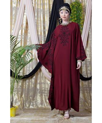 Maroon Daily Wear Abaya for Women 4