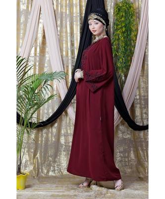 Maroon Daily Wear Abaya for Women 6