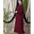 Maroon Nazneen Embroidered Butterfly Sleeve  Party  Abaya