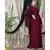 Maroon Nazneen Embroidered Butterfly Sleeve  Party  Abaya