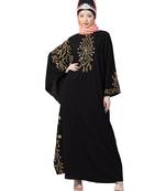 Black Nazneen Embroidered Butterfly Sleeve  Party  Abaya