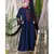 Blue Nazneen Embroidered Butterfly Sleeve  Party  Abaya