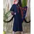 Blue Nazneen Embroidered Butterfly Sleeve  Party  Abaya