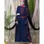 Blue Nazneen Embroidered Butterfly Sleeve  Party  Abaya