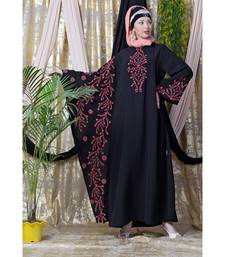 Black Nazneen Embroidered Butterfly Sleeve  Party  Abaya