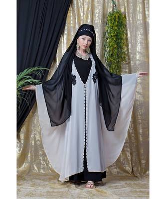 Nazneen Georgette Embroidered Butterfly Abaya Kaftan 1