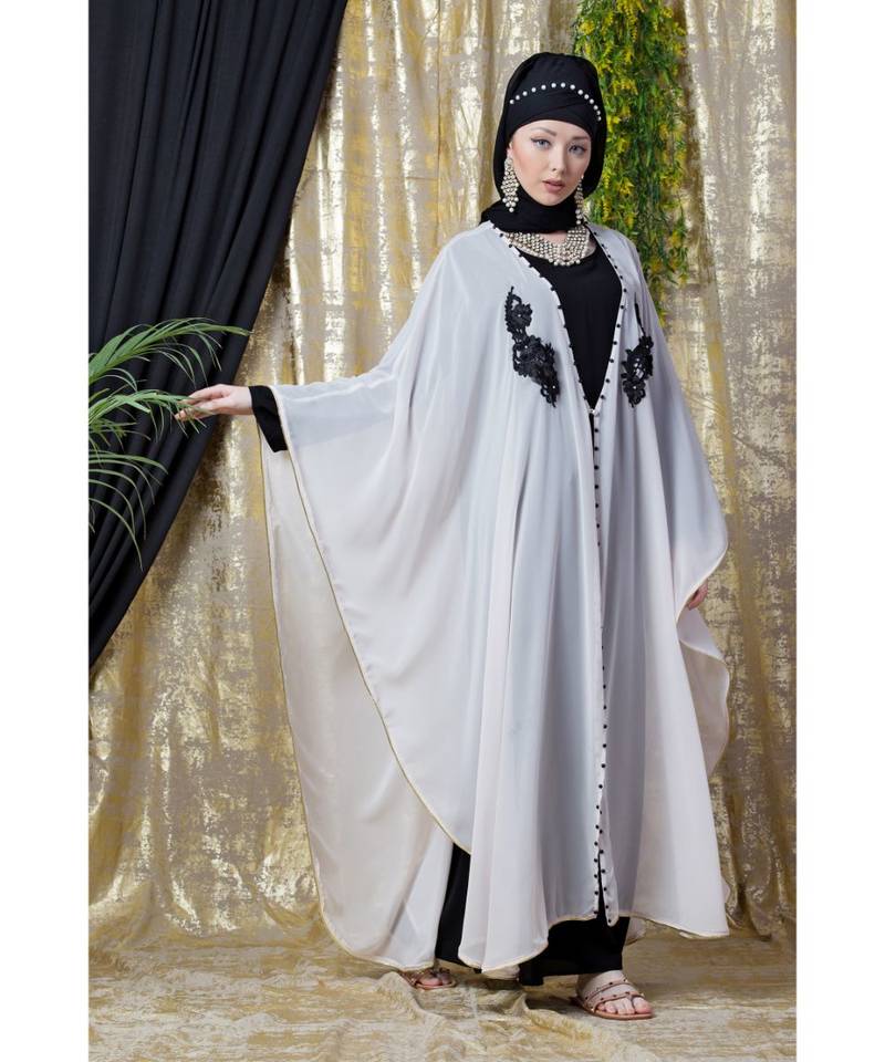 Nazneen Georgette Embroidered Butterfly Abaya Kaftan