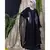 Blue Nazneen Embroidered Butterfly Upper With Inner Abaya Cum Kaftan