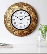 12" Antique Brass Metal Decorative wall clock