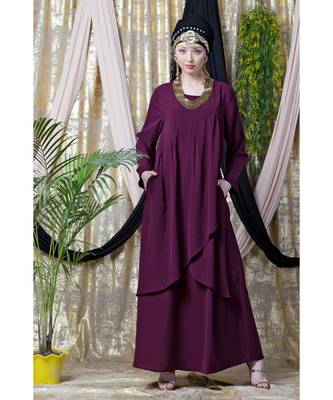 Purple Nazneen Overlapped Panel Casual Abaya 7