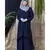 Blue Nazneen Overlapped Panel Casual Abaya