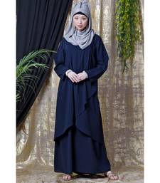 Blue Nazneen Overlapped Panel Casual Abaya