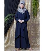 Blue Nazneen Overlapped Panel Casual Abaya
